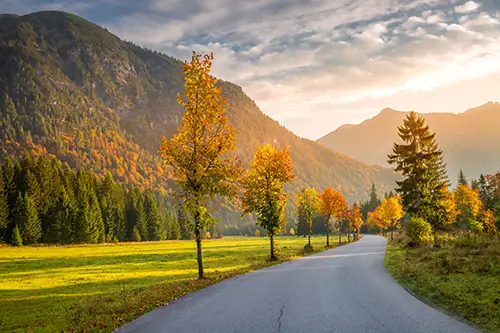 Motorcycling through breathtaking areas